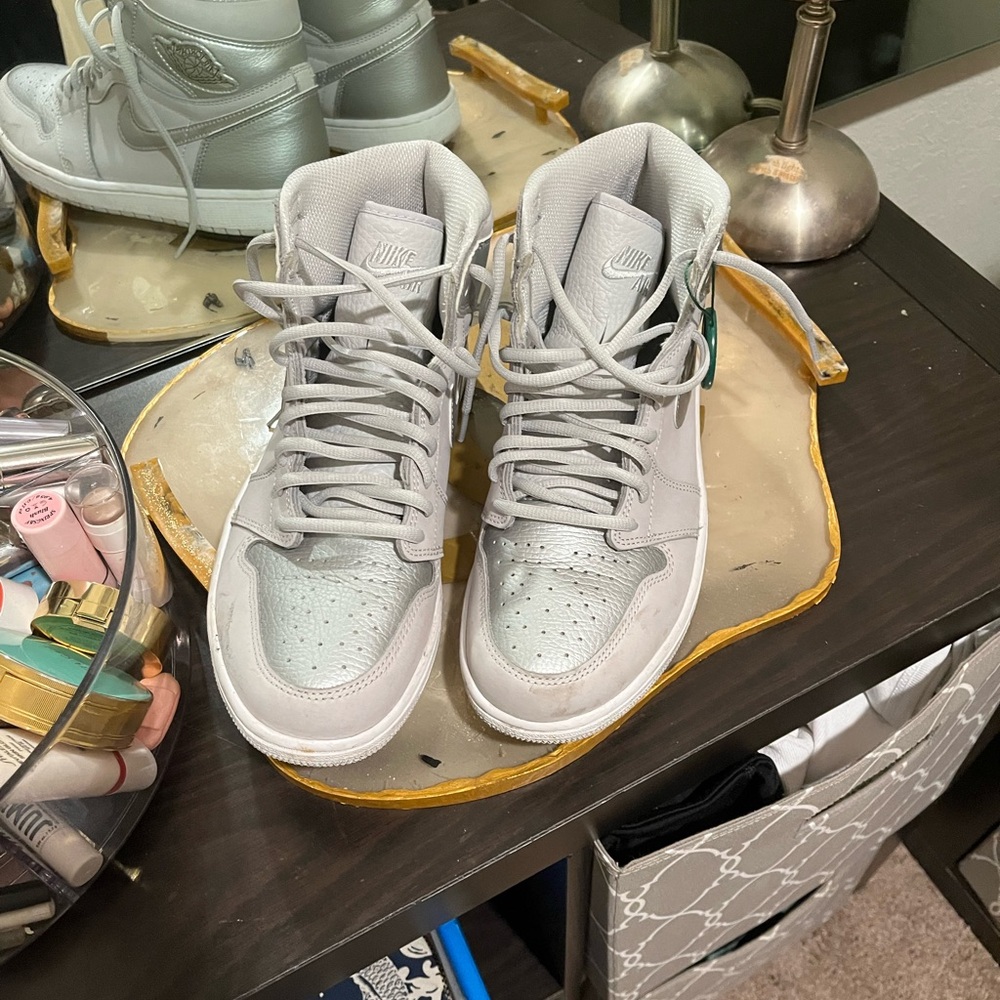 Nike White and Silver Sneakers